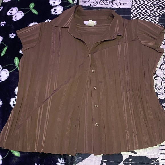 Worthington Brown Button Down Shirt - Picture 1 of 4